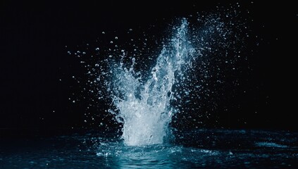 Water Splash in Dark Background