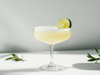 Chill Out with a Refreshing Lime Margarita: Served in a Chic Cocktail Glass for an Invigorating Zesty Experience That Elevates Your Spirits!