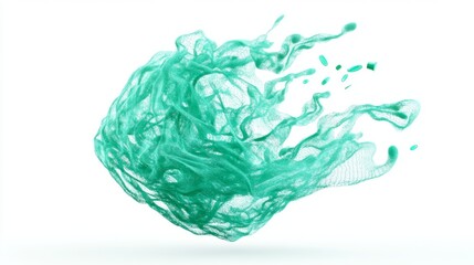 Fototapeta premium Dynamic Green Fluid Motion with Ethereal Waves and Particles