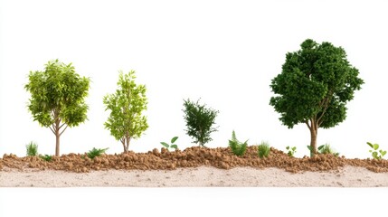 Growth of Trees in Different Stages from Seedling to Maturity