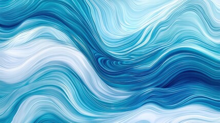 Abstract Blue Waves: A Serene Digital Artwork