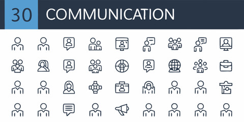 Interview icons, line art, minimalist design