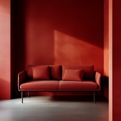 Modern Red Sofa Interior Design