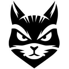 Silhouette of angry squirrel face