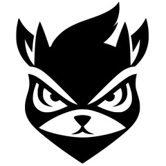 Silhouette of angry squirrel face