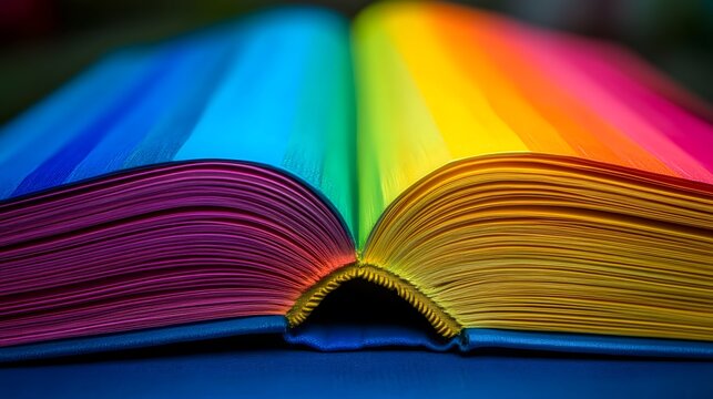 a book with pride rainbow pages