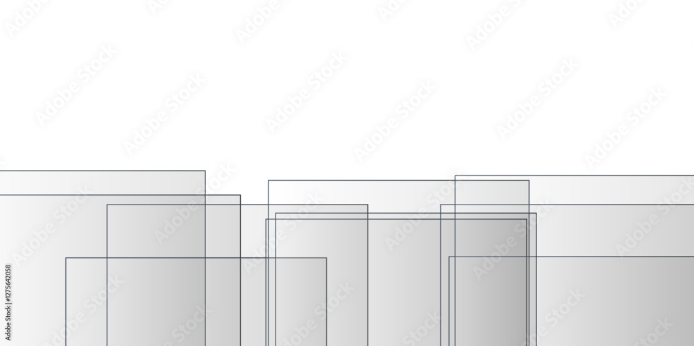 Poster vector abstract geometric square white graphic design banner pattern background. white and grey mono