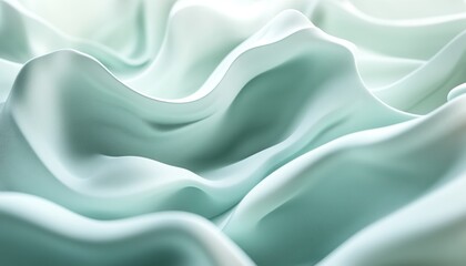 Obraz premium Flowing Teal Elegance, 3D Abstract Background Seamless Soft Gradient Waves for Modern Designs.