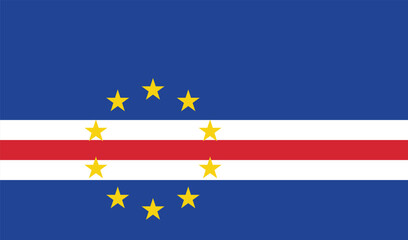 Flag of Cape Verde. Cape Verde flag official size and color standards vector illustration