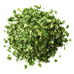Obraz premium Dried Chopped Parsley isolated on transparent background