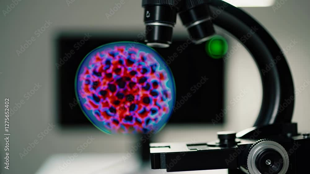 Aufkleber exploring the intricacies of brain cells under the microscope at a research lab