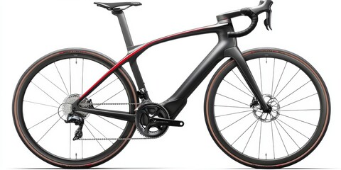 Fototapeta premium Modern carbon fiber road bike isolated on white background