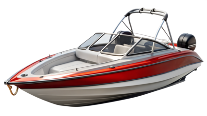  jet boat isolated on transparent white background, clipping path