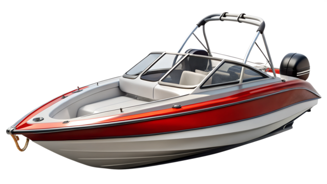  jet boat isolated on transparent white background, clipping path