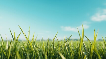 Obraz premium Solar Farm in a Rural Area Surrounded by Vibrant Greenery Under a Clear Blue Sky