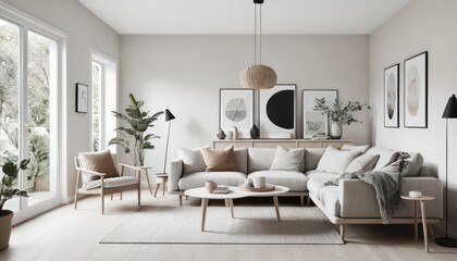 Fototapeta premium Scandinavian-Inspired Interior with Clean Lines and Soft Textures