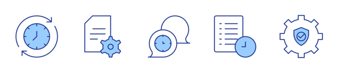 archive, adjust, secure, content management, time management. Manager Icon vector illustration. Line Duotone style. Editable stroke