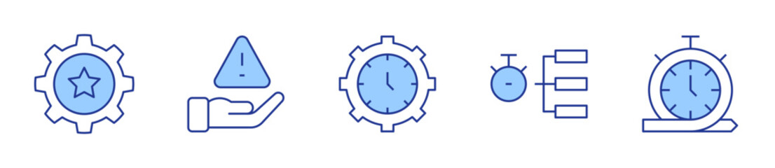talent management, risk management, time management, hierarchy. Manager Icon vector illustration. Line Duotone style. Editable stroke