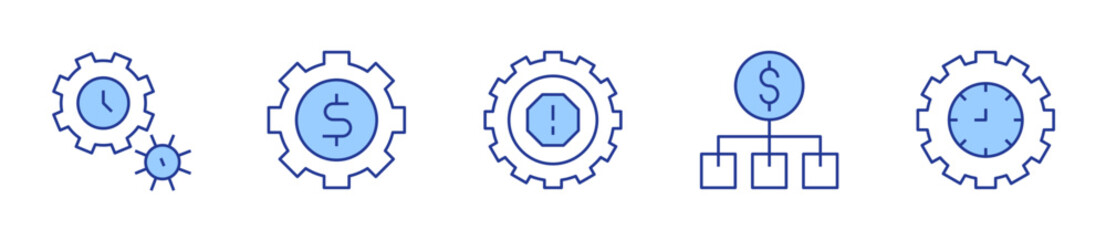 time management, money management, risk management, cost. Manager Icon vector illustration. Line Duotone style. Editable stroke