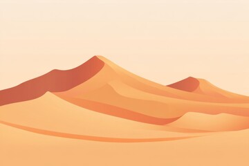 Desert dunes sunrise landscape illustration, website banner