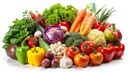 fresh vegetables isolated on white