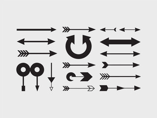 Set of hand drawn arrows vector file