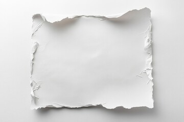 Torn white paper with rough edges, creative design, minimalistic art concept