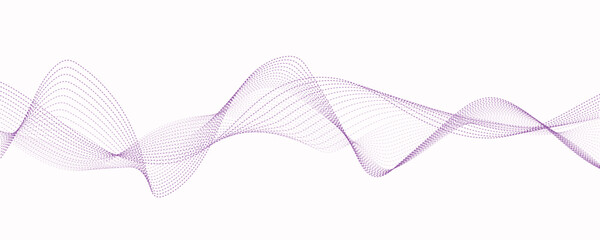 Abstract purple dotted wave banner template.