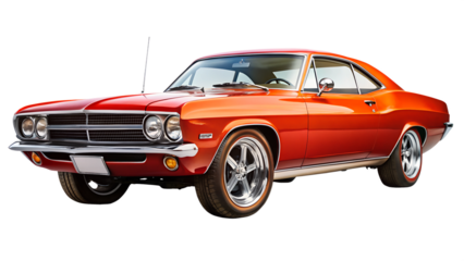 vintage car isolated on transparent white background, clipping path