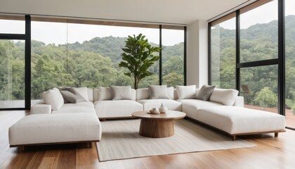 A Sleek Interior with Modern and Natural Materials