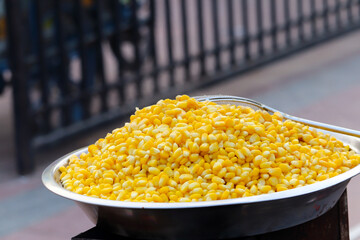 corn in a bowl  street Food  near India Gate 