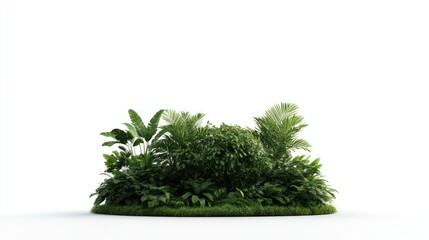 Fototapeta premium Lush Green Foliage: A vibrant collection of diverse green plants and foliage creates a dense, captivating natural scene.