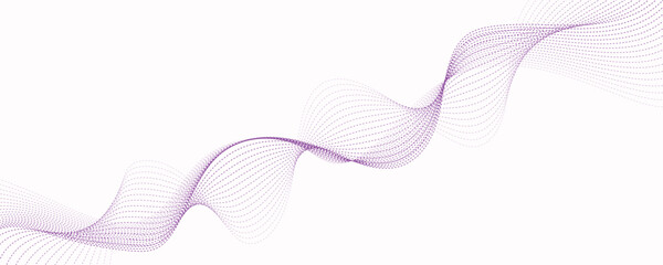 Fototapeta premium Abstract purple dotted wave banner template.