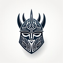 Obraz premium Simple and modern Viking helmet illustration in flat design