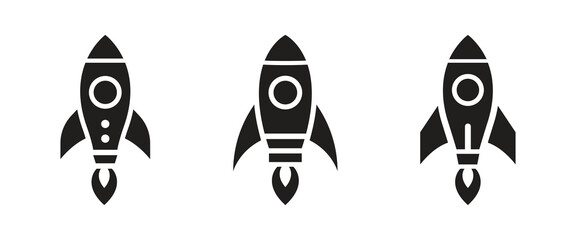 Vector Rocket Icon Set. Rocket Launched Icon Set