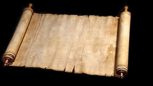 old vintage paper roll open