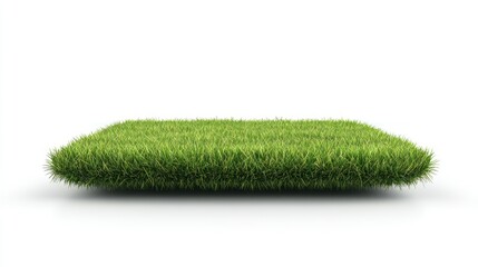 Patch of Green: A lush, square patch of vibrant green grass, meticulously trimmed, isolated and floating in the air. It represents a symbol of freshness and natural beauty.