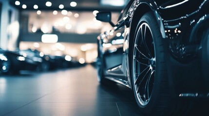 Car dealership offering high-performance sports cars in an upscale showroom. Featuring speed and elegance