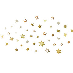 A collection of golden stars scattered on a black background, creating a twinkling and festive feel.