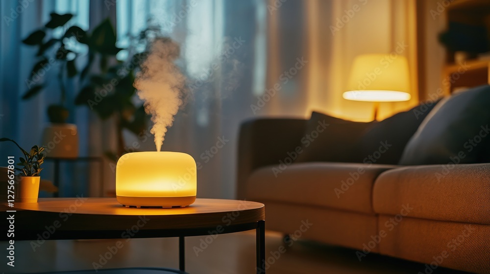 Poster serene mist diffuser with soft ambient light