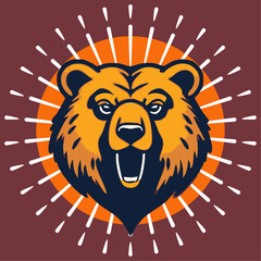 A strong amazing bear logo, sport team, football, tennis, basket ball logo 