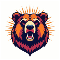 A strong amazing bear logo, sport team, football, tennis, basket ball logo 