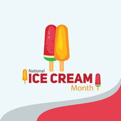 National Ice Cream Month. flat design. story design. flat illustration. simple and elegant	