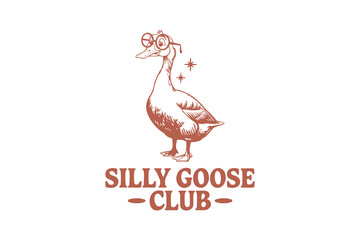 Silly Goose club, Funny Sarcastic Animal Typography T Shirt Design