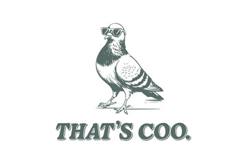 That's Coo, Funny Sarcastic Animal Typography T Shirt Design