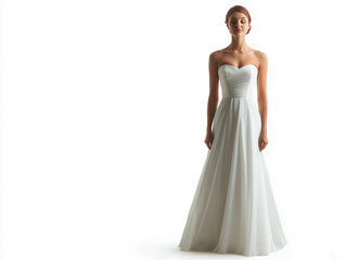 Fototapeta premium Elegance Personified: A Confident Individual Radiates Style and Sophistication in a Stunning Strapless Dress