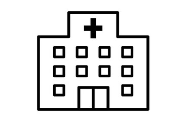 Obraz premium 病院の外観のアイコン
