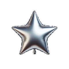 Silver star balloon on transparent background PNG