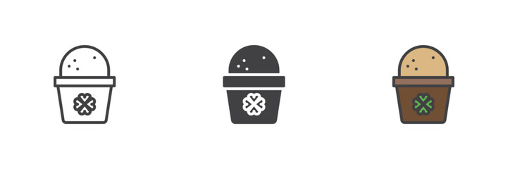 Saint Patrick's day cupcake different style icon set