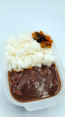 シンプルなカレーライス弁当・子供用ランチボックス／Simple curry rice bento/kids' lunch box／심플한 카레라이스 도시락・어린이용 런치 박스